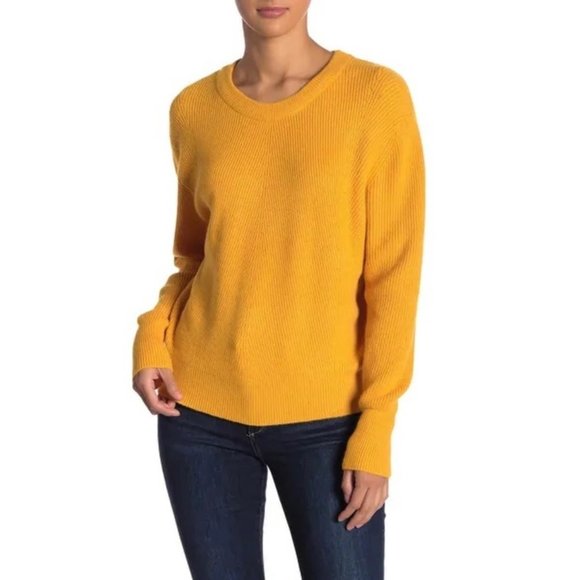 Elodie Sweaters - Elodie Mustard Knit Crewneck Sweater Medium